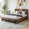 Queen Bed Frame with Storage Headboard and 4 Drawers - 2 of 4
