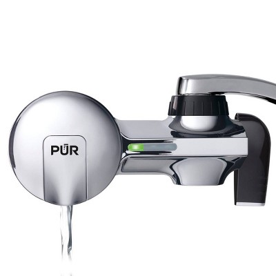 PUR PLUS Horizontal Faucet Mount Water Filtration System - Chrome
