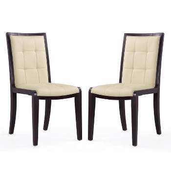 Set of 2 Executor Faux Leather Dining Chairs Cream - Manhattan Comfort