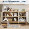 58" Sideboard Buffet Cabinet with Adjustable Shelves Storage & 4 Doors, Wood Buffet Console Table - 3 of 4