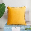 PiccoCasa Velvet Pompoms Decor Square Solid Soft Cushion Covers Pillow Covers 1 Pc - 4 of 4