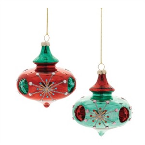 Glittered Glass Reflector Ornament (Set of 6) - 1 of 4