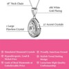 18k white gold plated pendant necklace with simulated diamond crystals, teardrop shape - 2 of 4