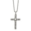 Chisel Stainless Steel Antiqued and Polished Cross with Stars Pendant on a 24" Cable Chain Necklace - 3 of 4