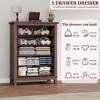 Wood Dresser with 5 Drawer, Cabinets Dressers Wood Dresser Cabinet for Bedroom, Living, Hallway, Measuring 31.5" W*15.8" D*41" H - 3 of 4