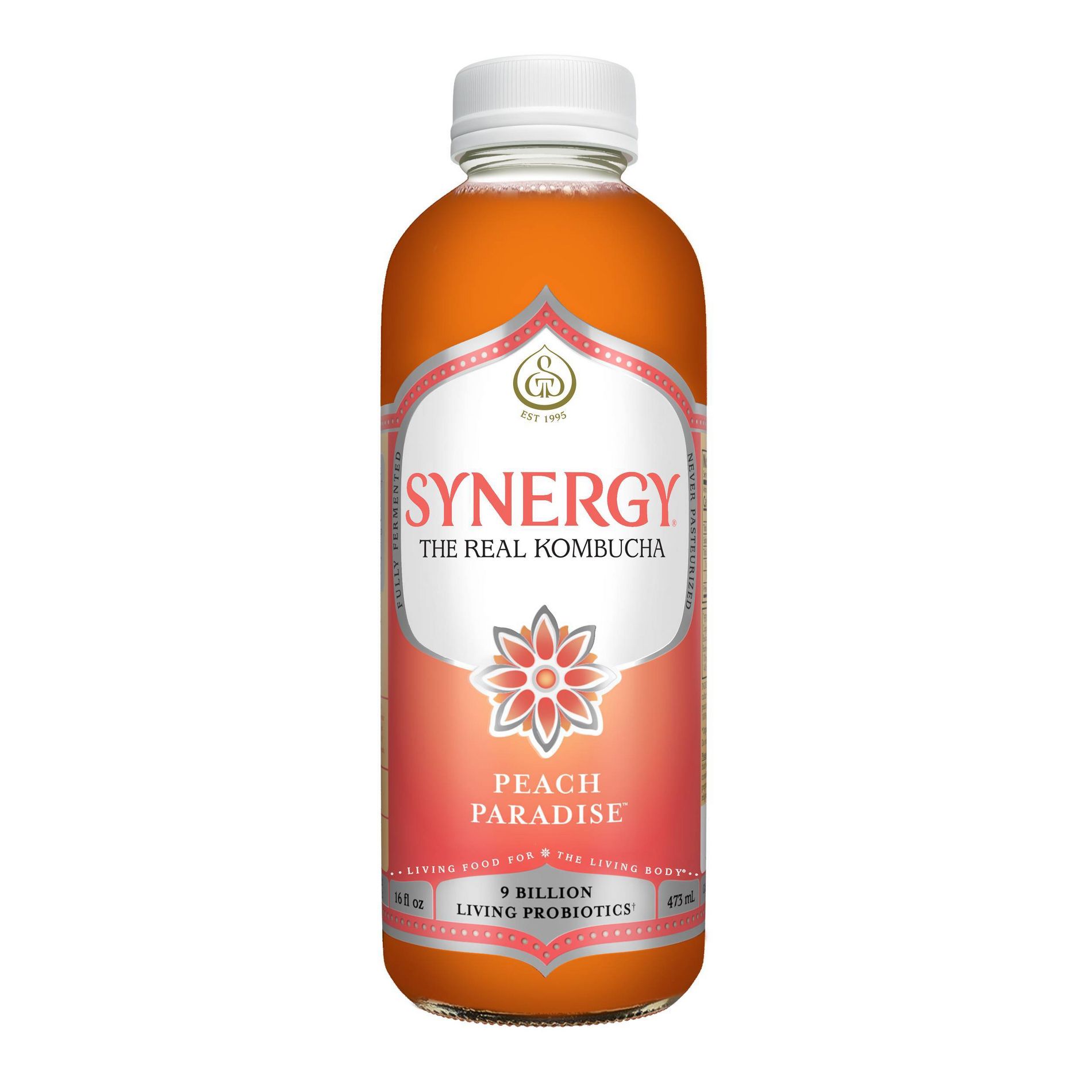 Synergy The Real Kombucha, Peach Paradise – 16 fl oz