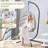 Sapphtopaz Porch Swing Egg Hanging Chair Wicker Woven Swing Hanging Hammock Chair with Cushions and Stand for Indoor, Garden, Terrace, Backyard - 3 of 4