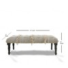 HomeRoots 47" Cream And Black Leg Abstract Stripe and Dot Upholstery Bench - 3 of 4