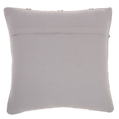 18" Light Gray Cotton Blend Diamond Lattice Square Throw Pillow