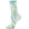 Memoi Women's Daisy Embroidered Tie Dye Ribbed Crew Socks - 4 of 4