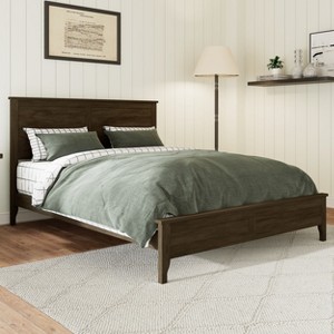 KTMBDW Mid Century Wood Platform Bed Frame, Solid Wood Foundation, Wood Slat Support, No Box Spring Needed, Easy Assembly - 1 of 4
