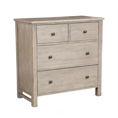 Classic Wood Small 4 Drawer Accent Chest in Natural Gray - Origins By Alpine