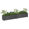 vidaXL Solid Pinewood Garden Planters - Weather-Resistant Outdoor Flower and Plant Containers - Spacious Design - Gray - 78.7"x12.2"x12.2" - Set of 2 - 3 of 4