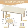 Height Adjustable Toddler Table with 4 Chairs Set, Non-Slip Legs,Graffiti Desktop Children Activity Table for Daycare Classroom Home - 2 of 4
