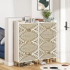 CIPACHO White Slim Hidden Shoe Cabinet with 3 Flip Drawers Metal Legs for Entryway Hallway Living Room - 3 of 4