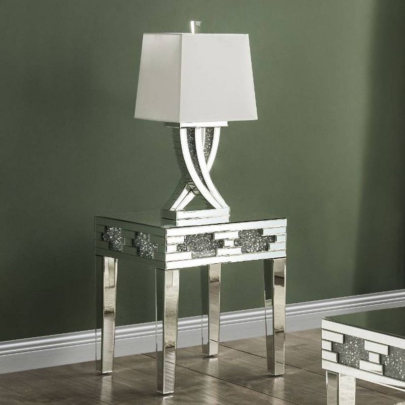 20&#34; Noralie Square End Accent Table Faux Diamonds - Acme Furniture, 1 of 10