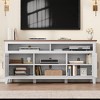 Modern 65 Inch Farmhouse TV Stand,Entertainment Center Console Table, Open Double Door Cabinet & 8 Storage Shelves - 4 of 4