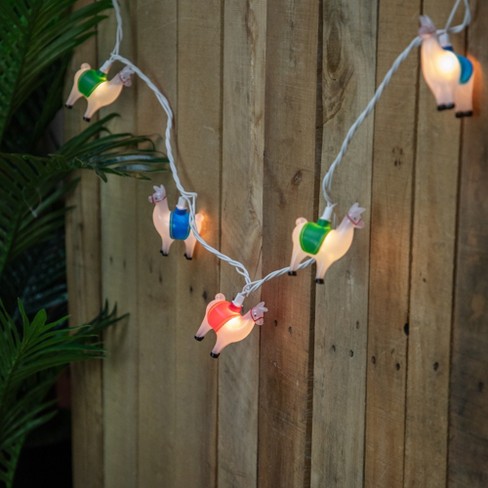 Northlight 10 count Clear Llama Patio Light Set 6 Ft White Wire