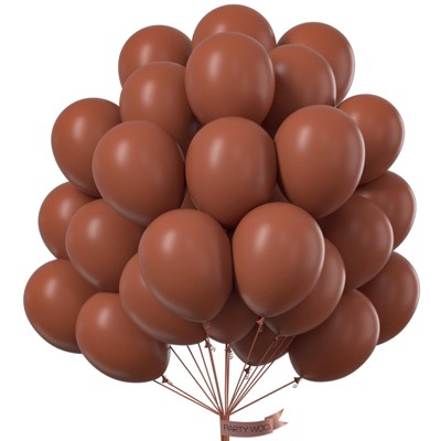 PartyWoo Balloons Brown Dark Boho Neutral Coffee 12 Inch 50 pcs