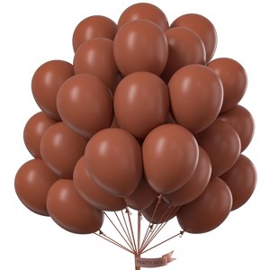 PartyWoo Balloons Brown Dark Boho Neutral Coffee 12 Inch 50 pcs - 1 of 4