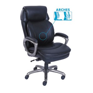 SertaPedic Cosset High-Back Executive Chair, Supports Up to 275 lb, 18.75" to 21.75" Seat Height, Black Seat/Back, Slate Base - 1 of 4