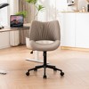 YOUNIKE Swivel Office Chair Modern Adjustable Desk Executive Task Chair Leather Rolling Side Vanity Chair 24.41"Wx25.2"Dx(29.92-33.07)"H - 3 of 4
