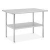 Stainless Steel Prep Table 36 x 24 Inch, Heavy Duty Kitchen Table with Adjustable Undershelf, Stainless Steel Food Worktable for Restaurants, Hotels - 2 of 4