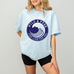 Simply Sage Market Wild And Free Circle Garment Dyed Tee - 1 of 4