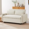Akoasm Modern Pull-Out Multifunctional Double Sofa Bed with Two Pillows for Living Room-Beige - 2 of 4