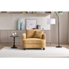 Chenille Accent Chair with Storage Ottoman, Upholstered Armchair Reaging Chair Barrel Chair - ModernLuxe - 2 of 4