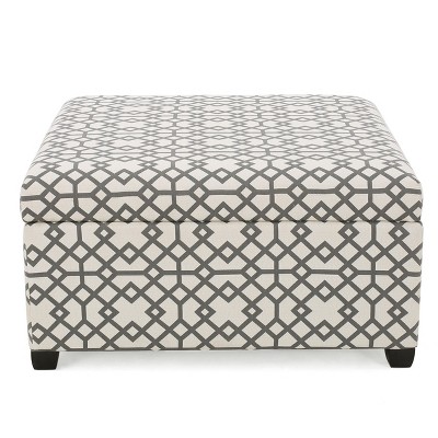 Tempe Storage Ottoman - Gray Geometric - Christopher Knight Home