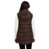 Women's Long Puffer Vest with Hood - S.E.B. By SEBBY - 4 of 4