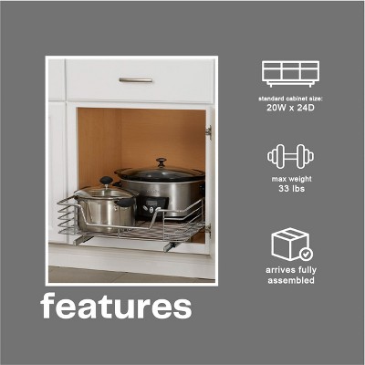 Chrome-Plated Steel Single Tier Pull-Out Cabinet Organizer