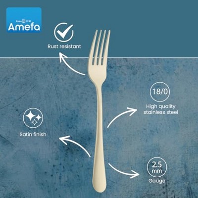 Amefa Austin 20-Piece Flatware Set, Service for 4 - Elegant Satin Finish Silverware, Durable Stainless Steel Dishwasher Safe Cutlery Set - (Champagne)