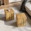 Lyngins Wood-Look Square-Column End Table, Indoor/Outdoor Side Table for Living Room, Bedroom Nightstand, MGO Patio End Table - 4 of 4