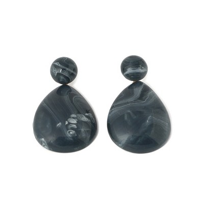 SOHI Women's Grey  Textured Teardrop Earrings