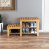 Hastings Home 2-Tier Bamboo Shoe Rack and Bench - 2 of 4