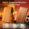 Carbonized Bamboo Cutting Boards, Durable Wood Cutting Board with Juice Grooves and Handles, Solid Charcuterie Board for Meal Prep & Serving, 3 Sets - 3 of 4