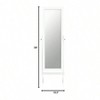 White Wooden Cheval Bedroom Standing Floor Mirror with Elegant Design and Large Size - 2 of 2