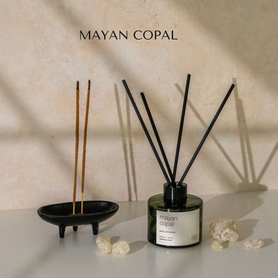 Green Glass Bamboo Jasmine Reed Diffuser Set