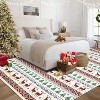 Christmas Rug Washable Rugs, Boho Christmas Tree Snowflake Rug Non-Slip Soft Low Pile Non Shedding Indoor Holiday Decor Carpet for Home Office - 4 of 4