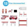 Best Choice Products 32in Kids 3-Story Pretend Wooden Fire Station Play Set Toy, w/ 2 Vehicles, 12 Accessories, 5 Rooms - image 3 of 4