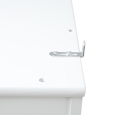 Bright White MDF Hall Tree with Storage Bench and Coat Hooks