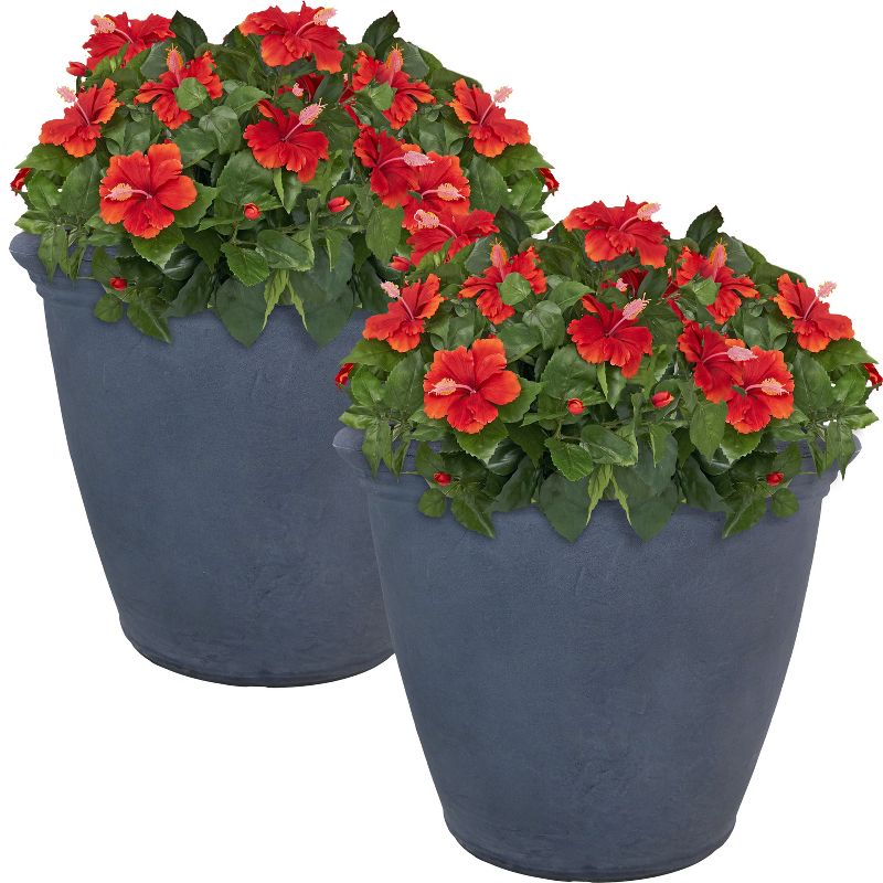Sunnydaze Indoor/Outdoor Patio, Garden, or Porch Weather-Resistant Double-Walled Anjelica Flower Pot Planter - 20" - Sable Finish, 5 of 7