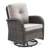 Belord Patio Furniture Swivel Glider PE Wicker Chair, Outdoor Swivel Rocker Seating with Cushions for Porch Deck Balcony, Brown Wicker - 3 of 4