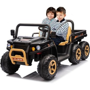 24V 2-Seater Ride-On Dump Truck for Kids, 6-Wheel 4WD UTV w/Remote, Dump Bed, LED Lights, Music, Perfect Gift - 1 of 4