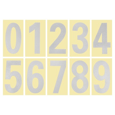 Unique Bargains 2.17 inch Reflective Mailbox Numbers Sticker 5 Set 0 - 9 Vinyl Waterproof Self-Adhesive Address Number Red