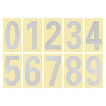 Unique Bargains 4.13 Inch Reflective Mailbox Numbers Sticker 4 Set 0 - 9 Waterproof Self-Adhesive Number Silver