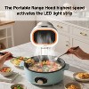 Desktop Range Hood with Removable Oil Cup, 360° LED Lighting, 4 Speed Fan, 4.22 m/s Airflow, Portable Kitchen Exhaust Fan for Indoor BBQ, Hot Pot - 3 of 4