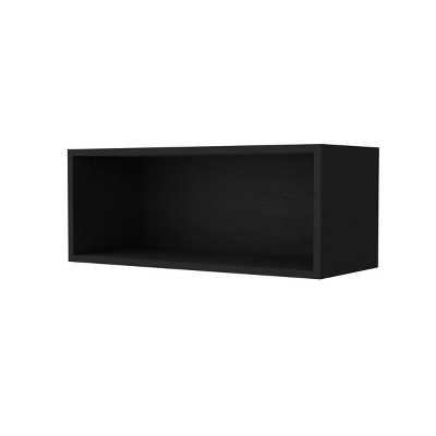 GlasFlength Kitchen Storage Kitchen Wall Cabinet Open Shelves Cabinet Rectangular Storage Cupboard for Kitchen, Black, 12.5"*30"*12"